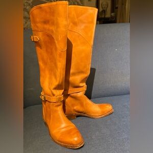 FRYE AND CO. Women's Orange Leather Knee high Riding Boots